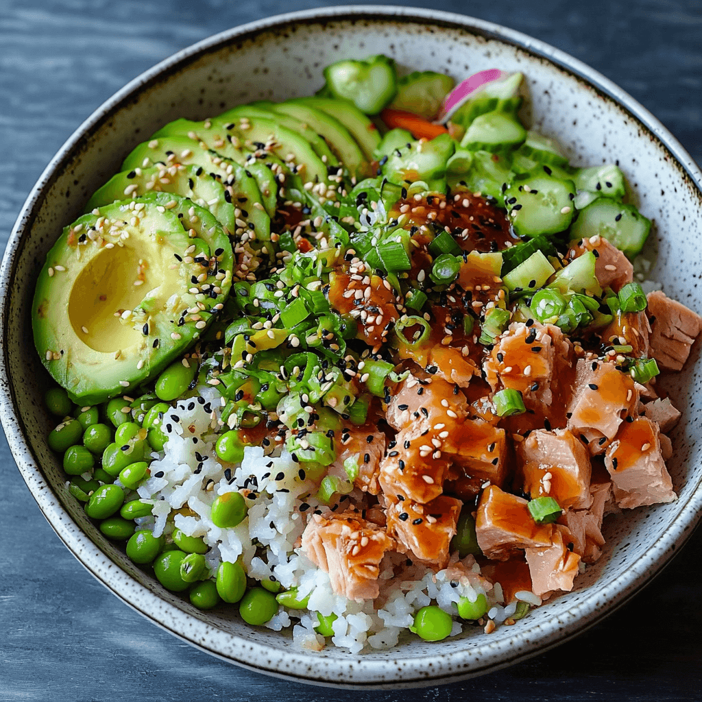 Tuna Avocado Crispy Rice Salad