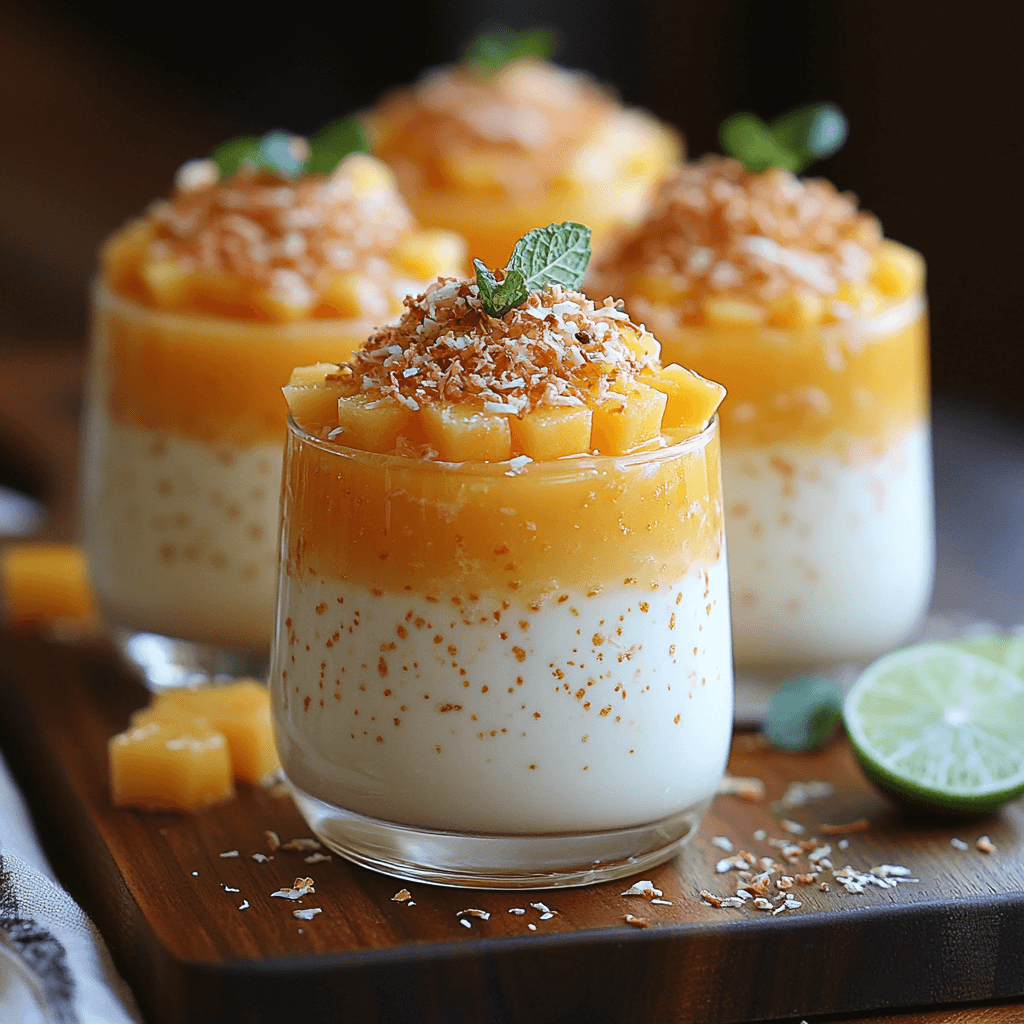 Mango Coconut Panna Cotta Cups