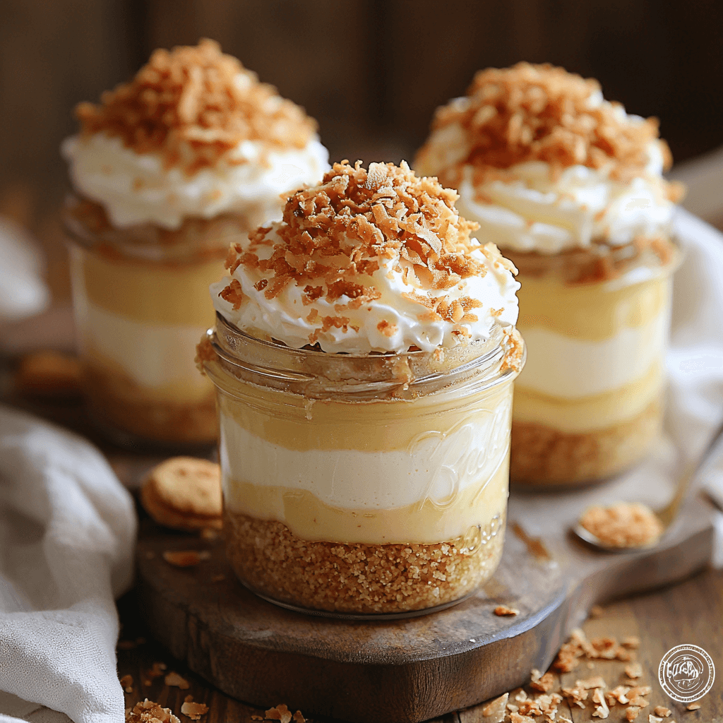 Toasted Coconut Cream Pie Jars