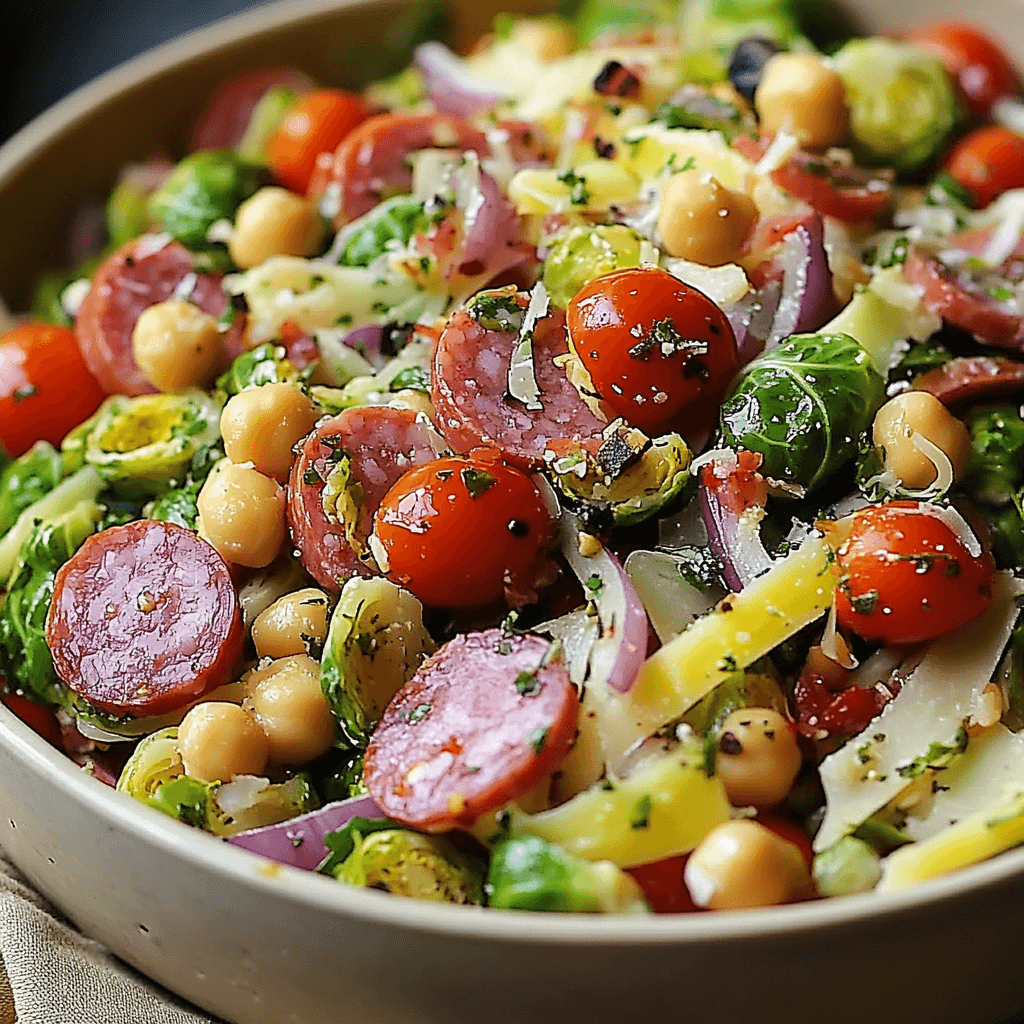 Italian Chopped Brussels Sprouts Salad