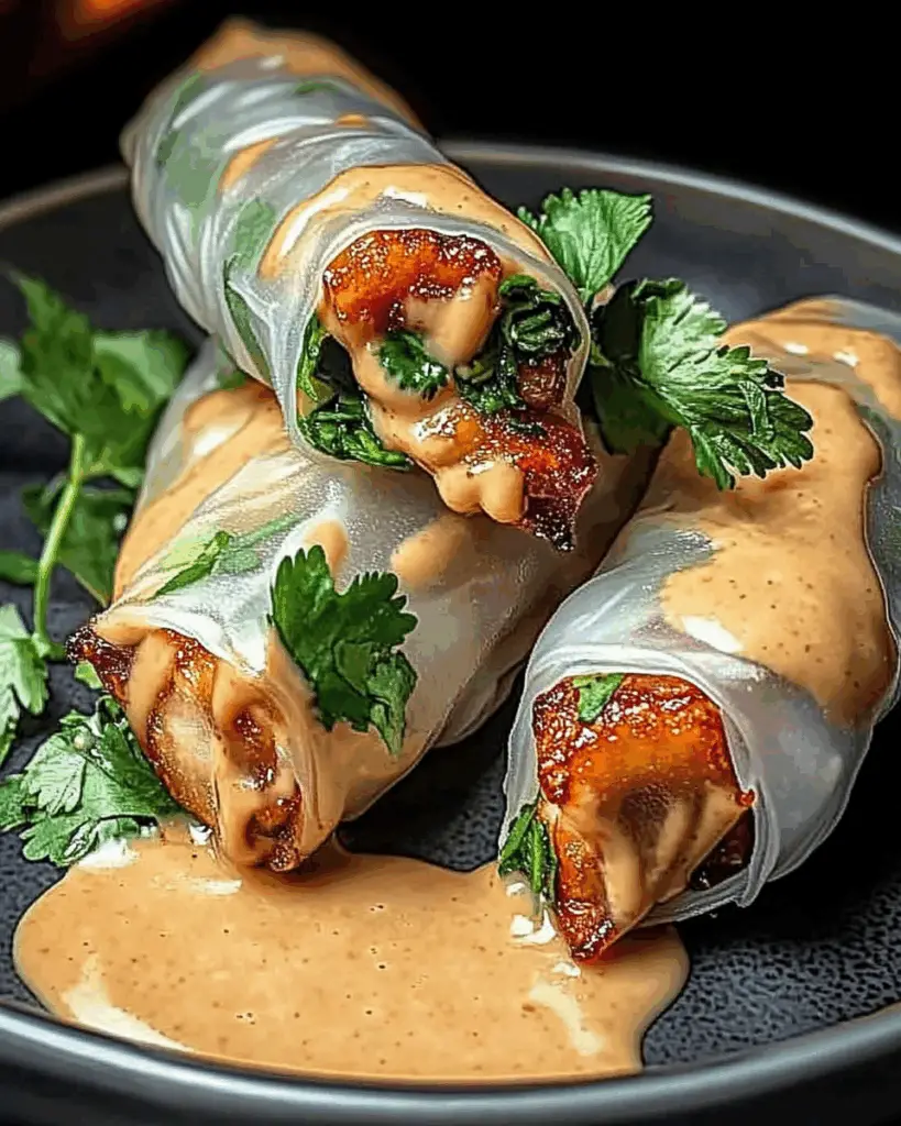 Delicious & Easy Savory Spring Rolls with Creamy Peanut Lime Sauce