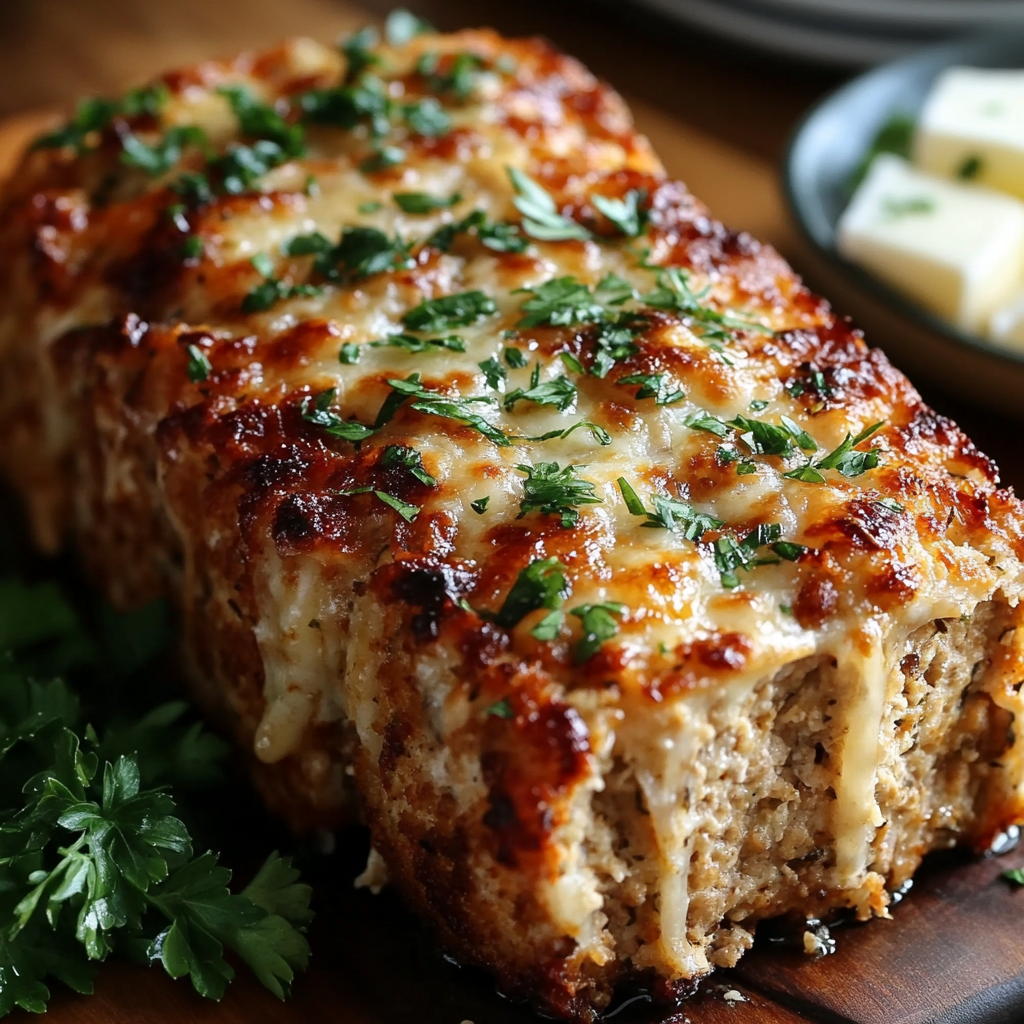 Garlic Parmesan Chicken Meatloaf