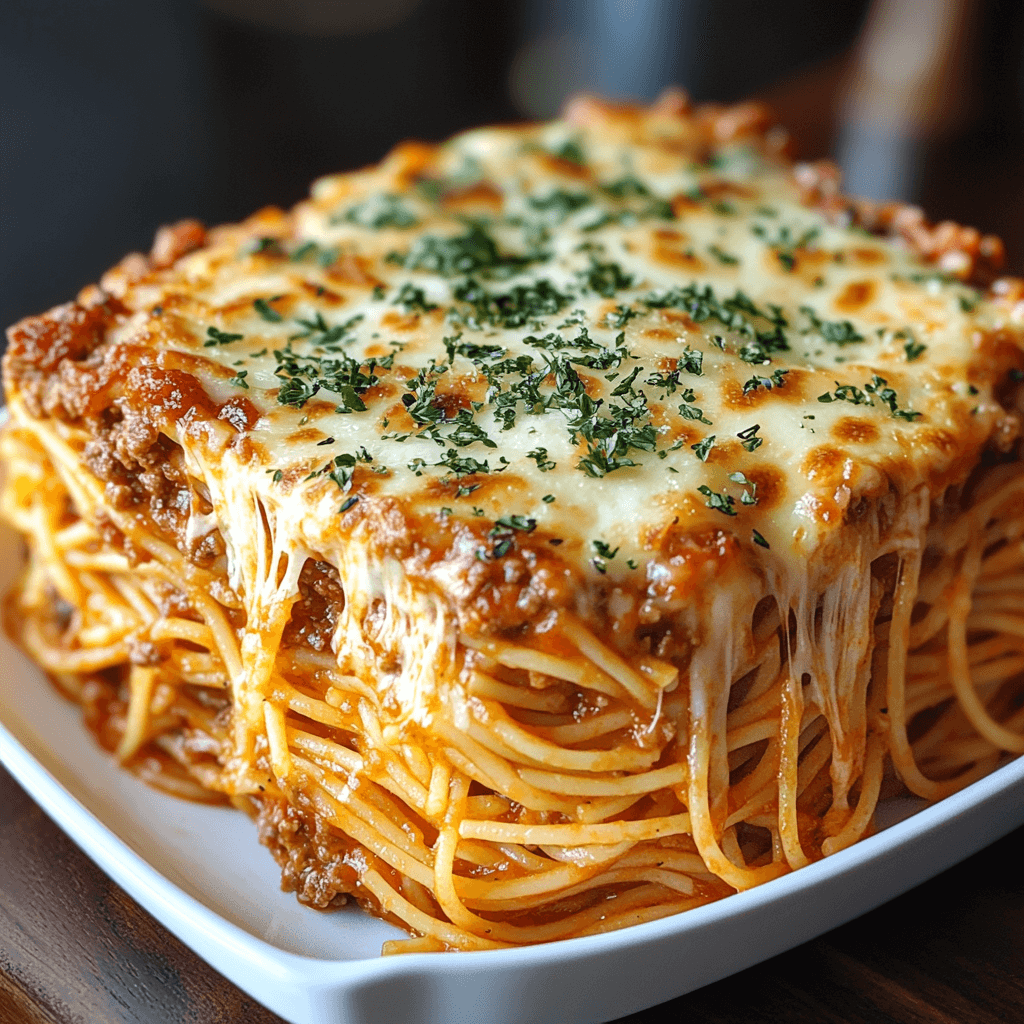 Baked Cream Cheese Spaghetti Casserole