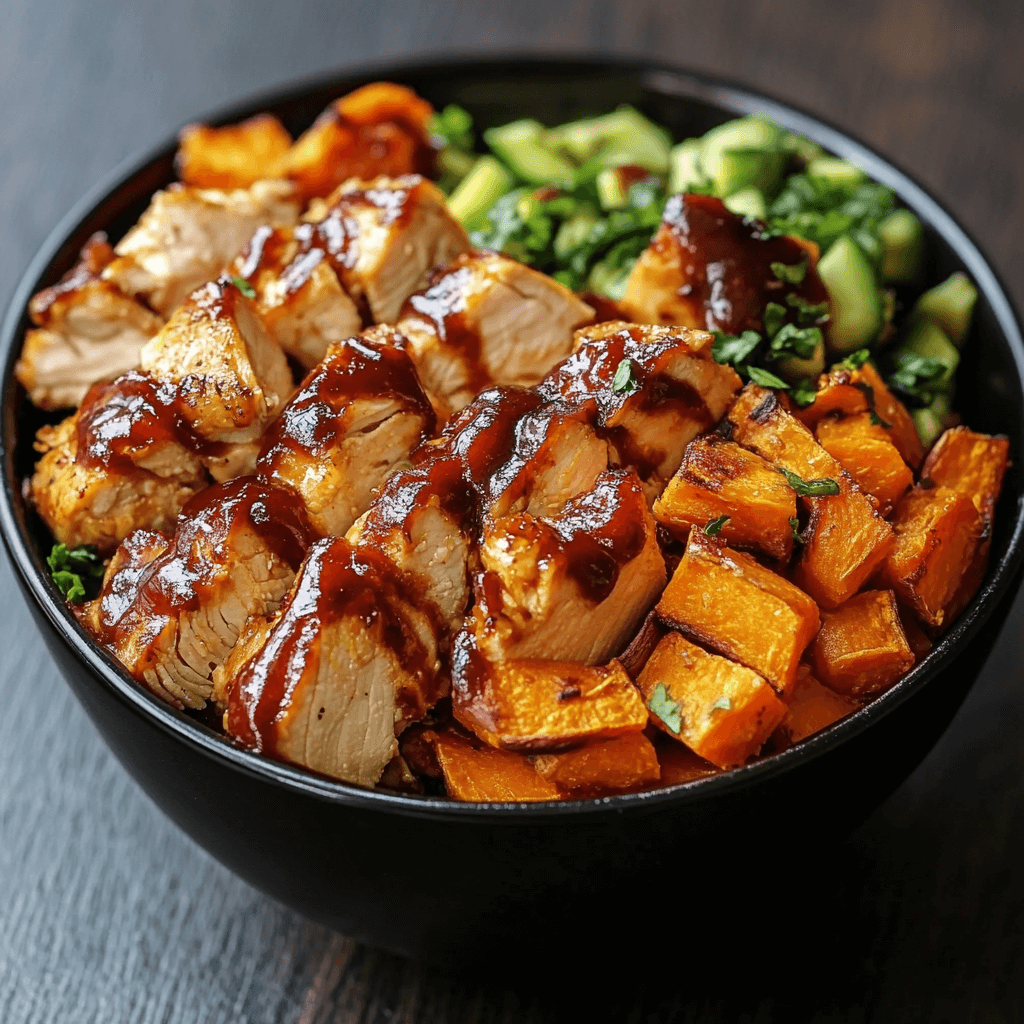 BBQ Chicken & Roasted Sweet Potato Bowls