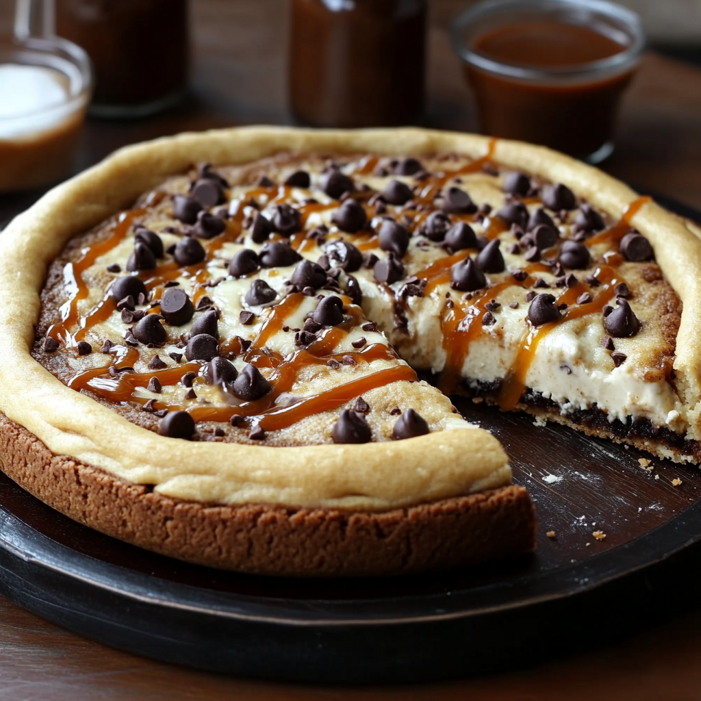 Deep Dish Cookie Dough Cheesecake Pizza
