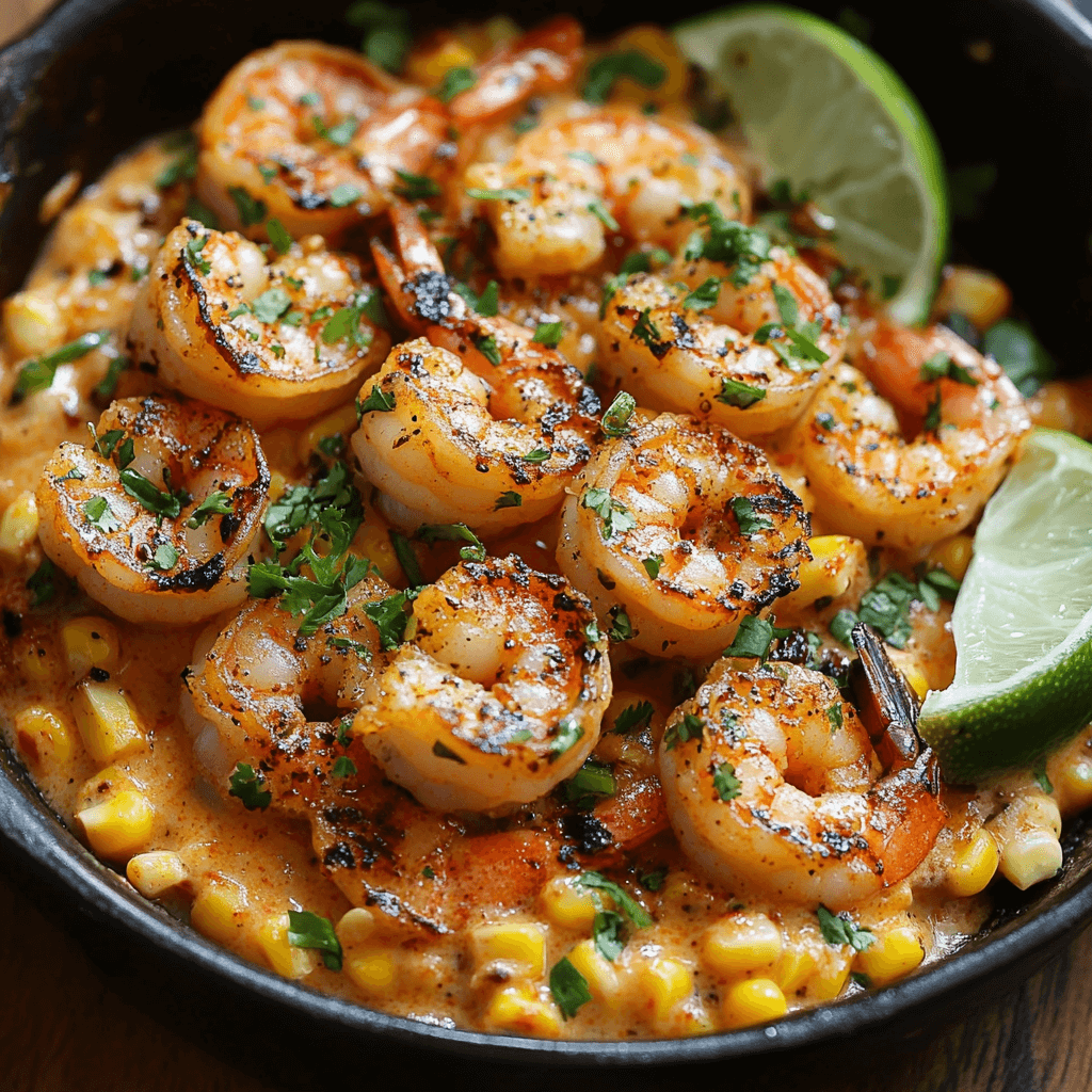 Shrimp with Mexican Street Corn Sauce