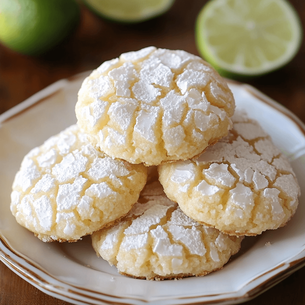 Coconut Key Lime Crinkle Cookies