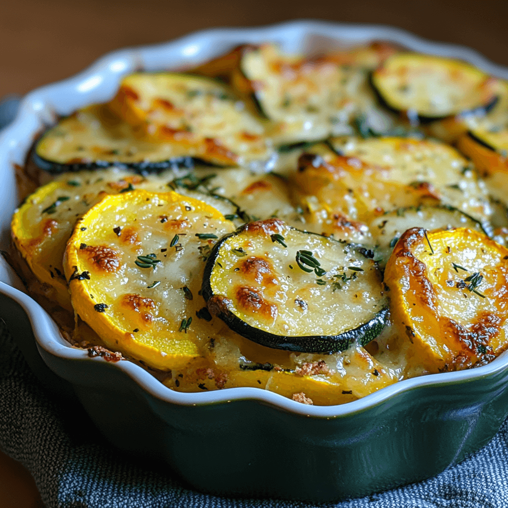 Zucchini and Yellow Squash Au Gratin