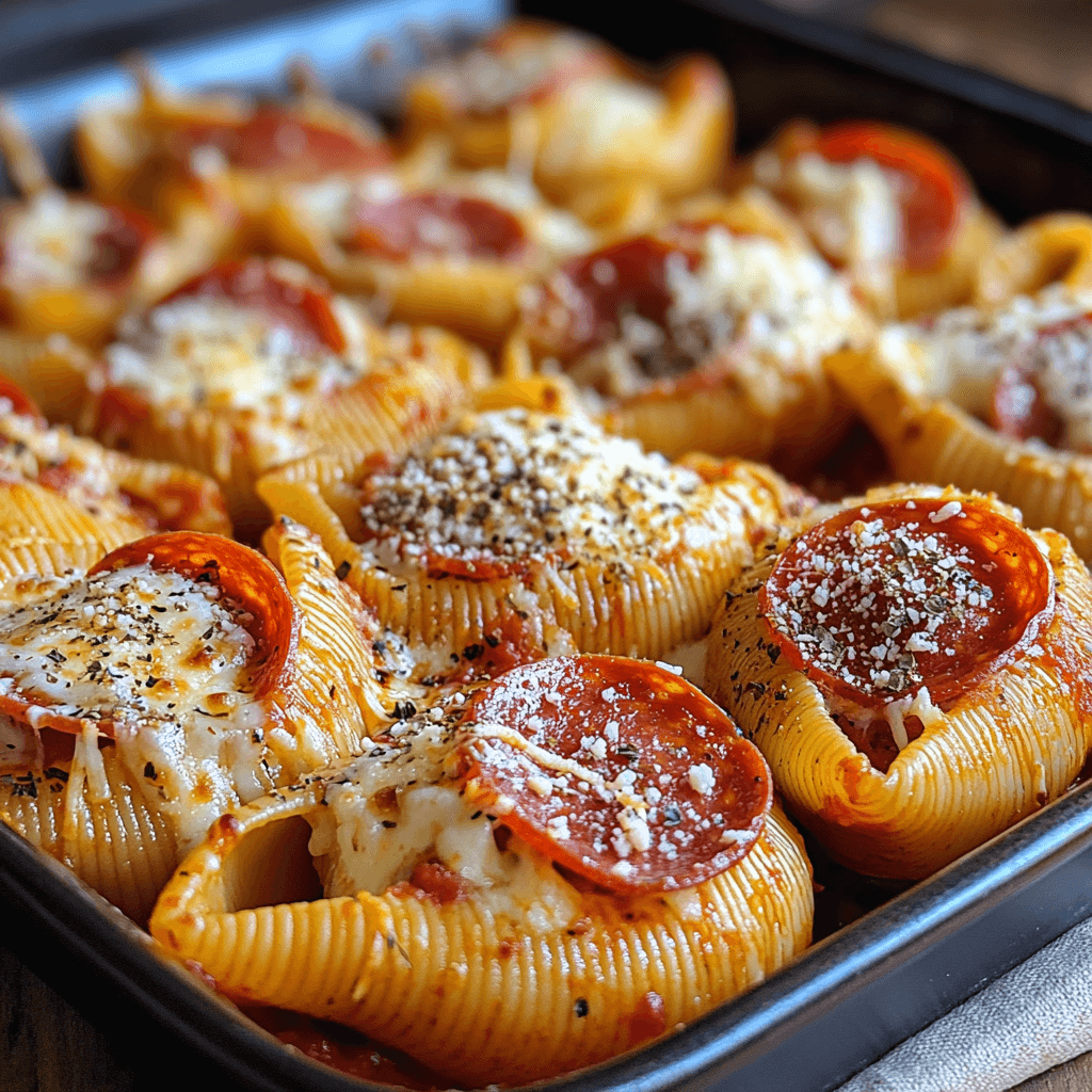 Pepperoni Pizza Stuffed Shells