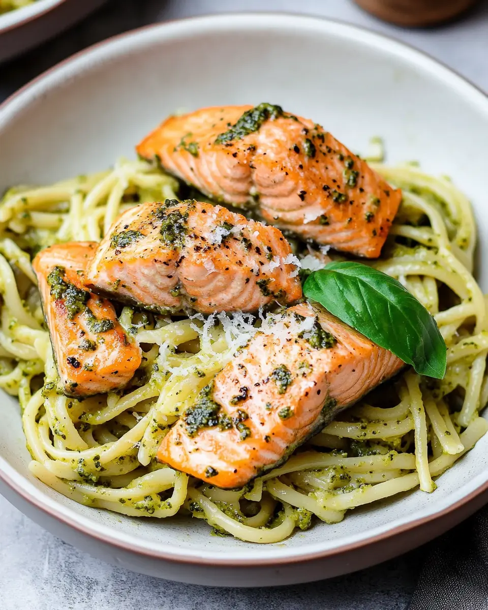 Salmon Pesto Pasta First Image First Image