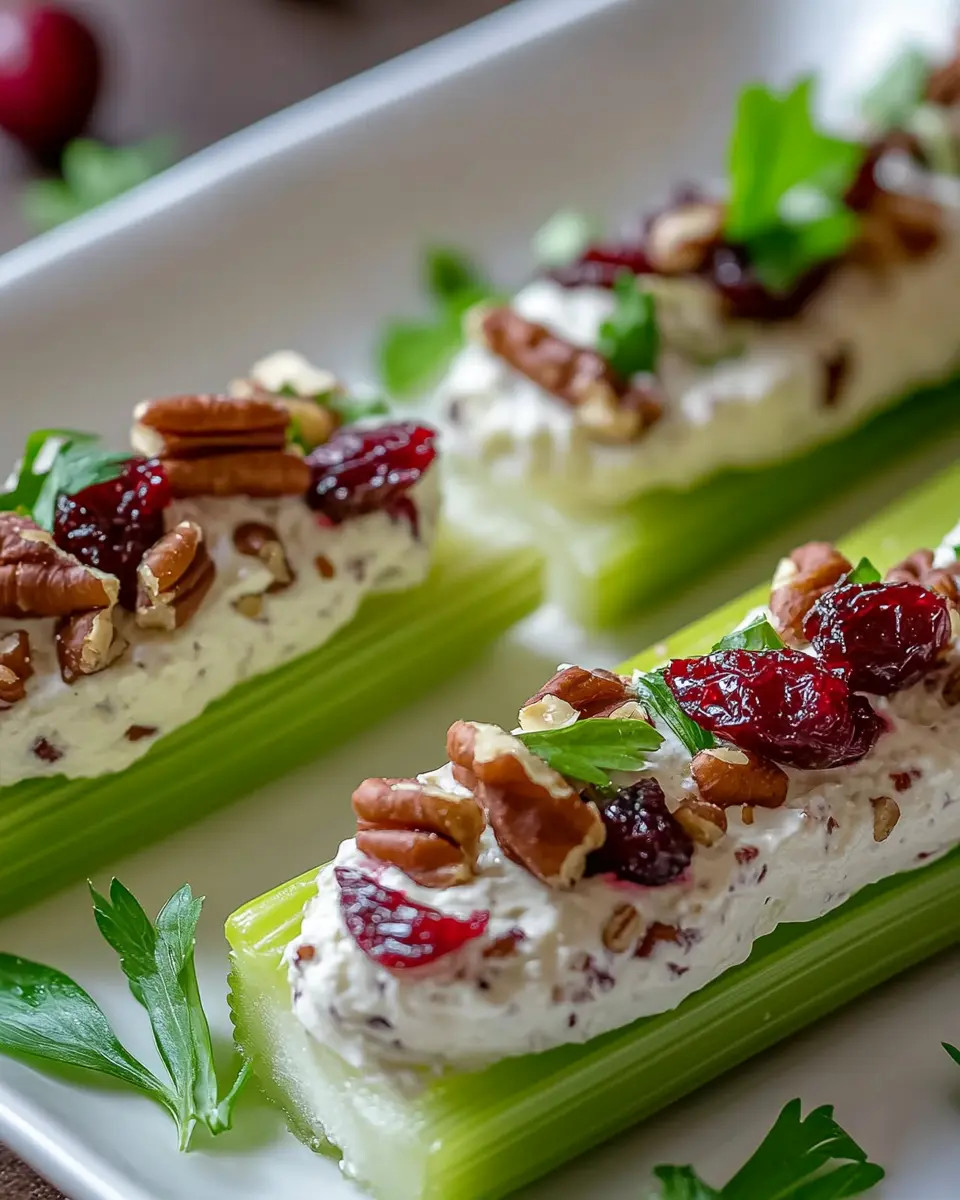 Cranberry Pecan Cream Cheese Stuffed Celery First Image First Image