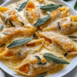 Pumpkin & Gouda Stuffed Shells With Brown Butter & Sage Alfredo Sauce First Image First Image