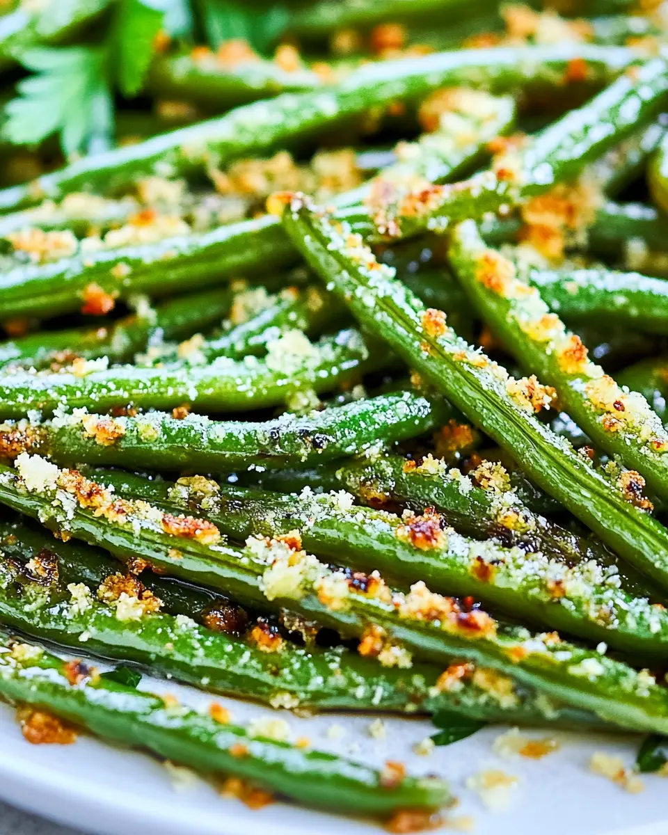 Garlic Parmesan Roasted Green Beans First Image First Image