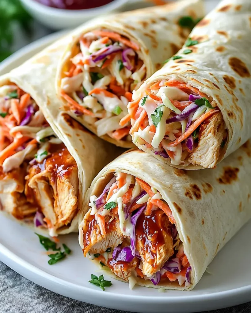 BBQ Chicken Coleslaw Wraps First Image First Image