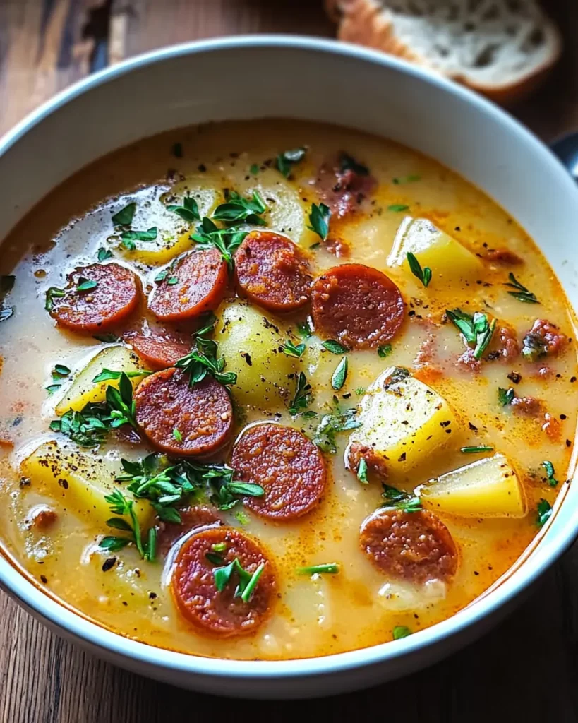 Spanish Potato Soup with Chorizo First Image First Image