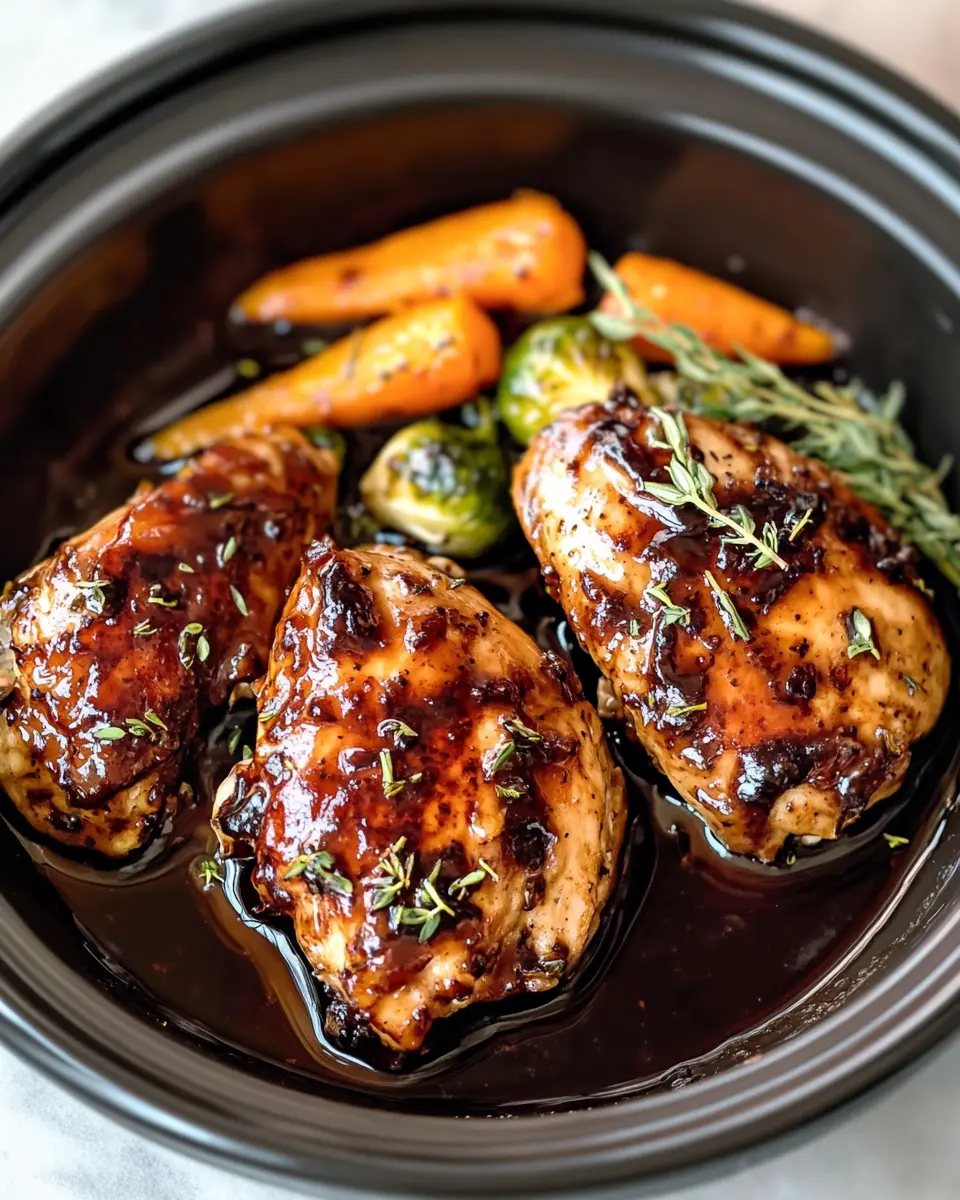 Dump and Go Crockpot Balsamic Glazed Chicken First Image First Image