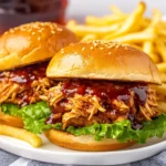 Crockpot Cherry Cola Chicken Sandwiches for Easy Weeknights First Image First Image