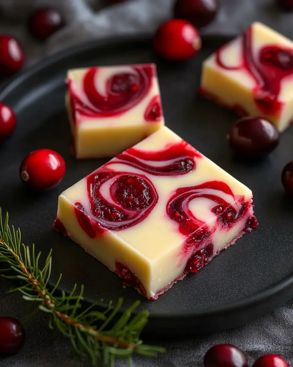 Cranberry Swirl White Chocolate Fudge First Image First Image