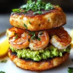 Homemade Shrimp Burger with Guacamole First Image First Image