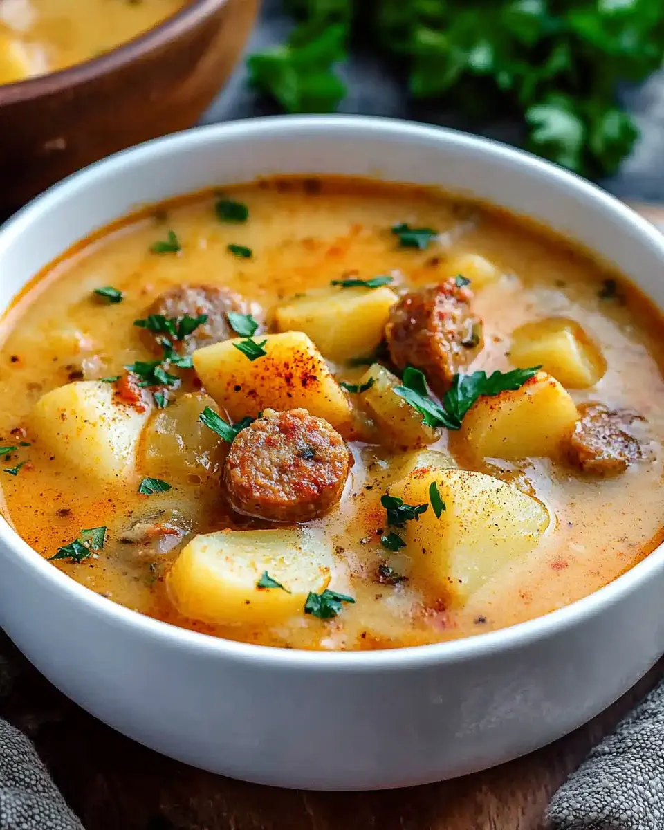 Spicy Cajun Sausage Potato Soup First Image First Image