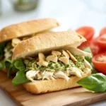 Deli Style Chicken Salad Sandwich with Walnut Pesto First Image First Image