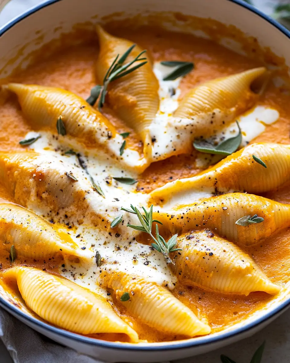 Stuffed Shells With Pumpkin Cream Sauce First Image First Image