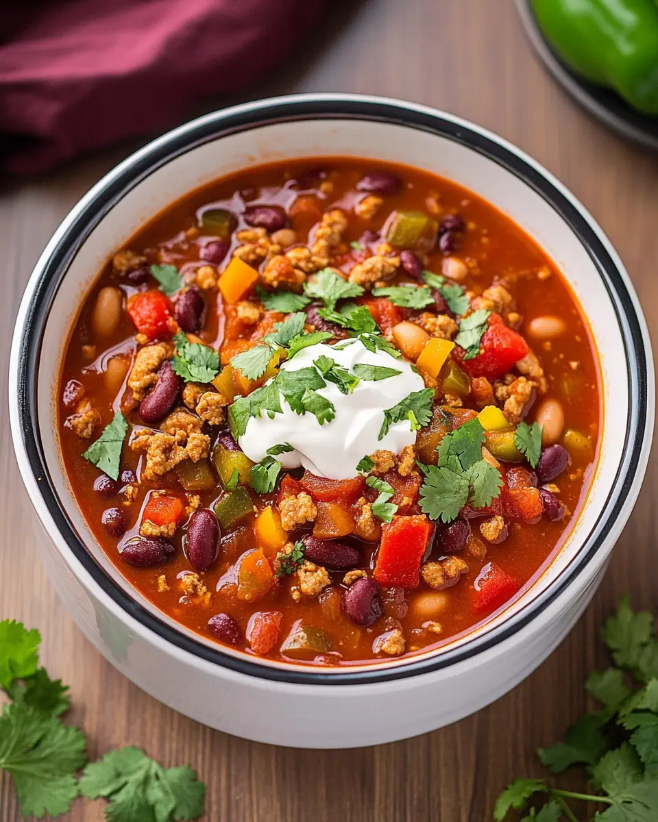 Easy Crockpot Turkey Chili First Image First Image