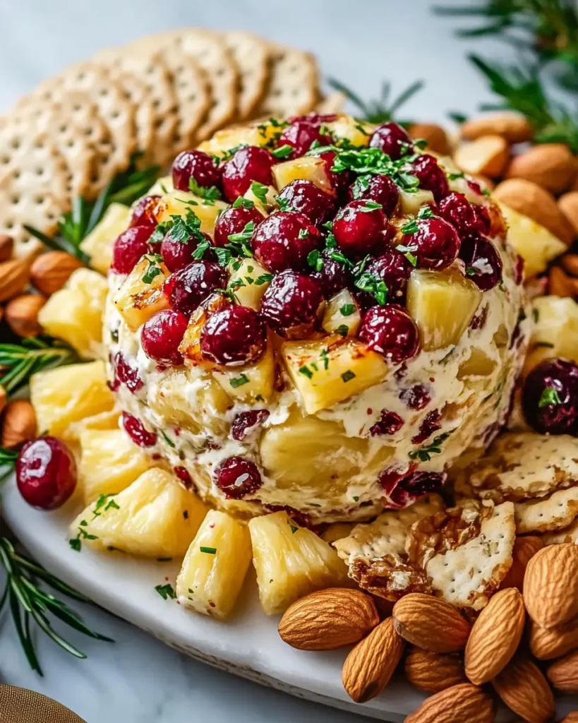 Cranberry Pineapple Holiday Party Cheeseball First Image First Image