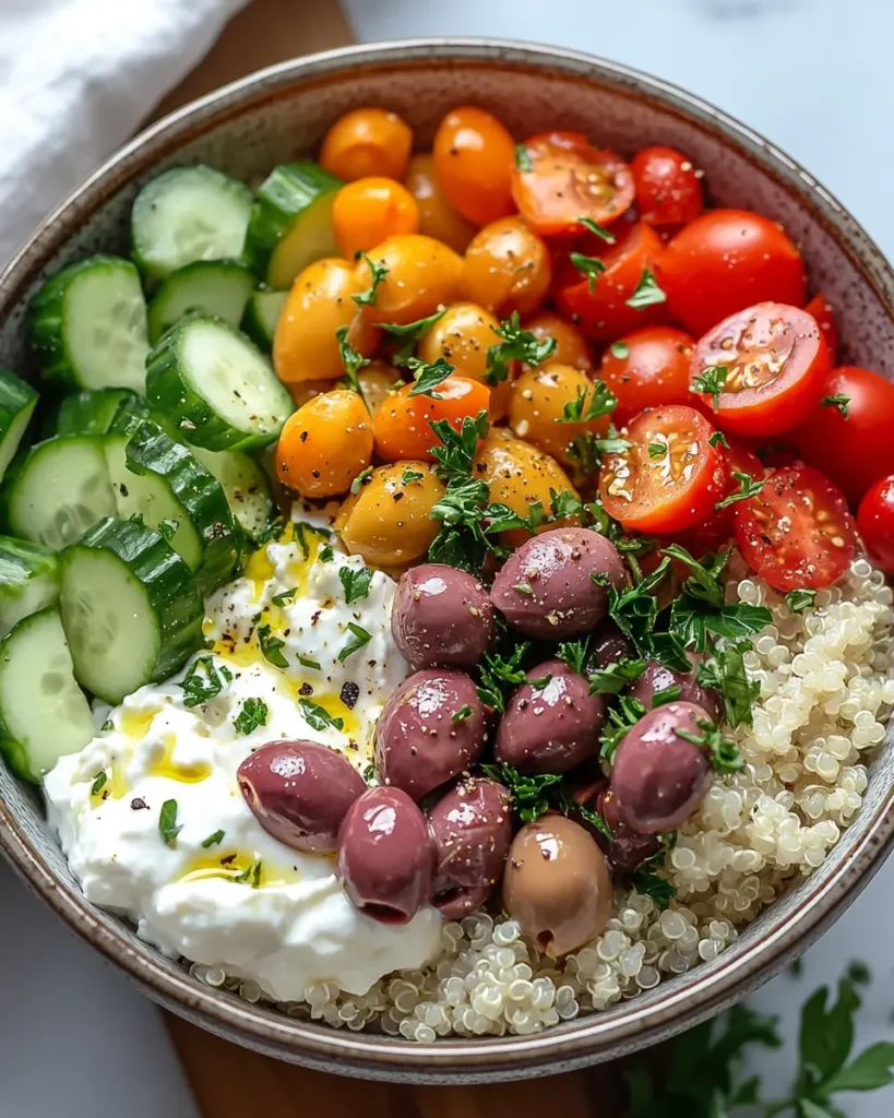 Mediterranean Quinoa Cottage Cheese Bowl First Image First Image
