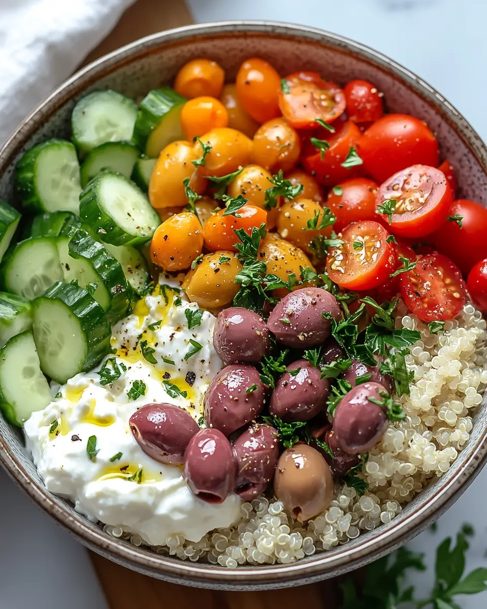 Mediterranean Quinoa Cottage Cheese Bowl First Image First Image