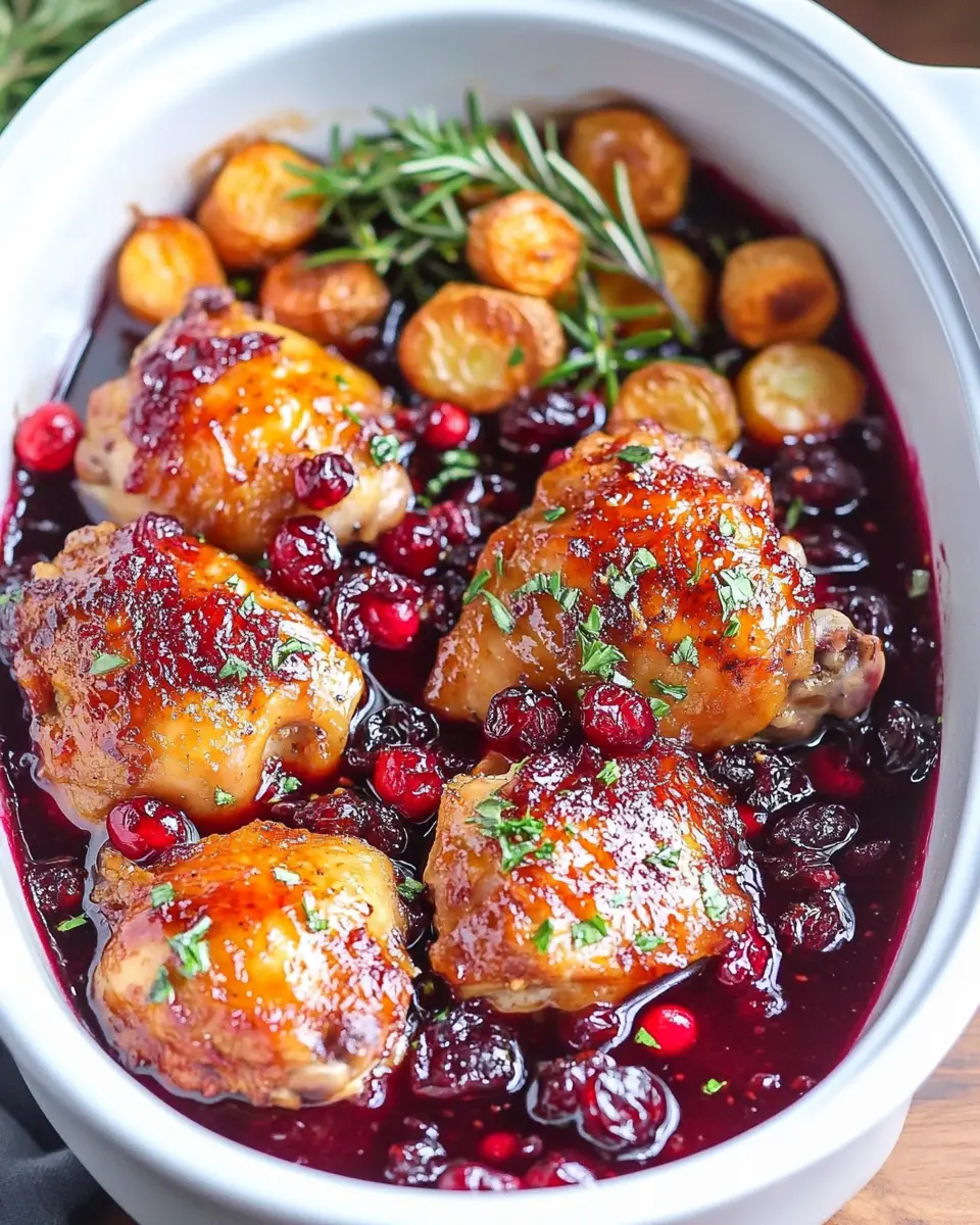 Crockpot Cranberry Chicken Thighs First Image First Image