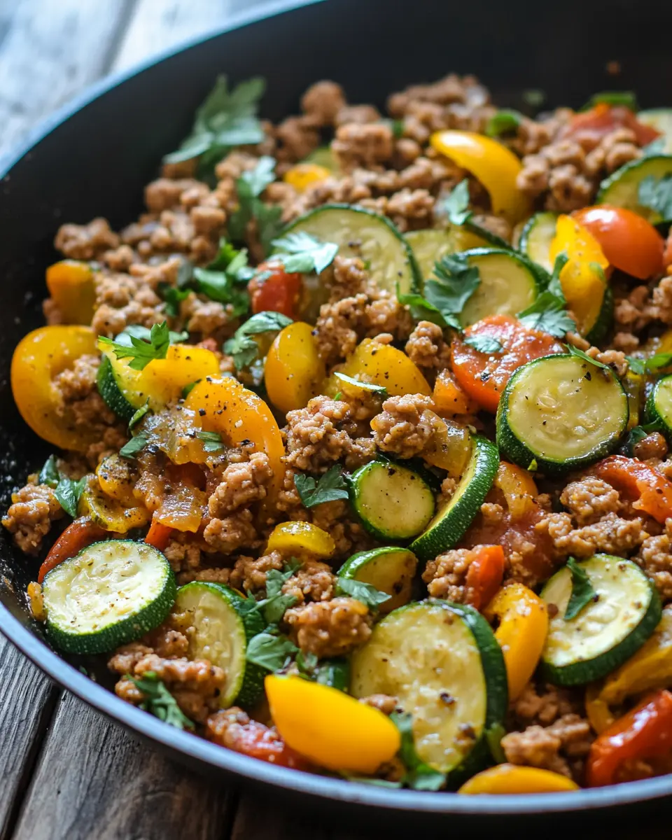 Ground Turkey and Zucchini Skillet First Image First Image