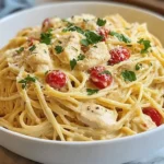 Creamy Crockpot Chicken Spaghetti First Image First Image