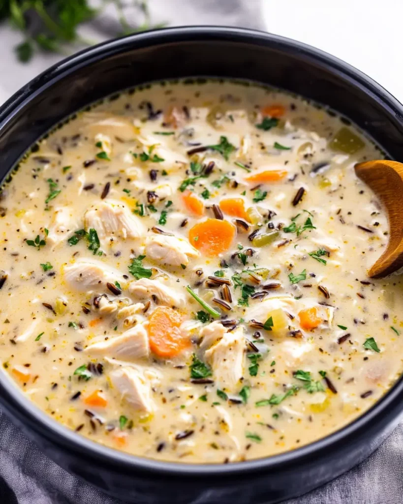 Crockpot Chicken & Wild Rice Soup First Image First Image