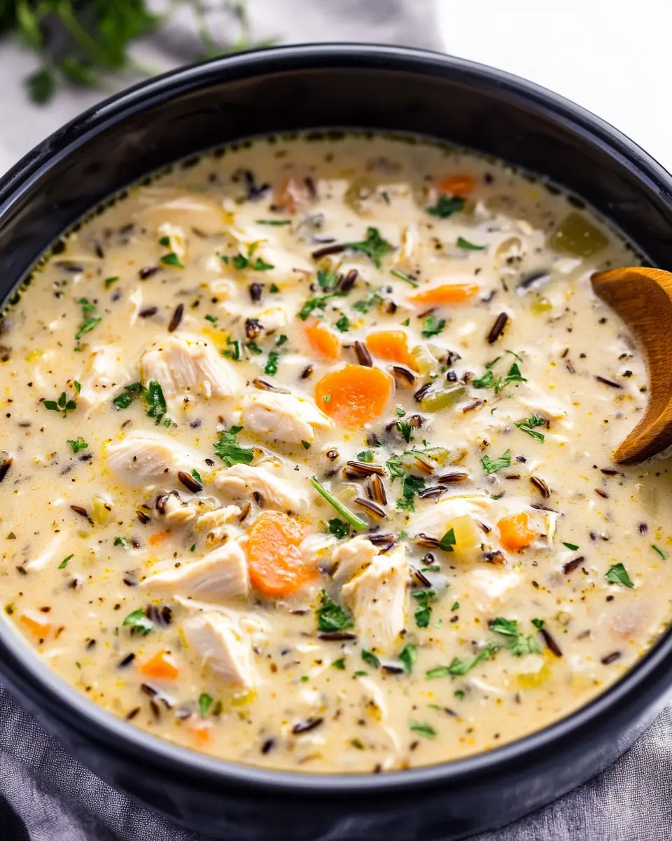 Crockpot Chicken & Wild Rice Soup First Image First Image
