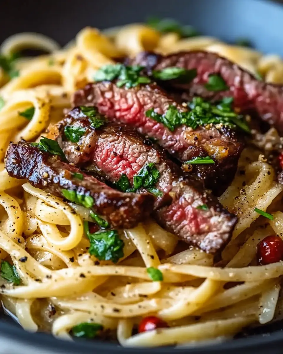 One-Pan Spicy Honey Garlic Steak Pasta First Image First Image