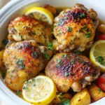 Crockpot Lemon Garlic Chicken Thighs First Image First Image