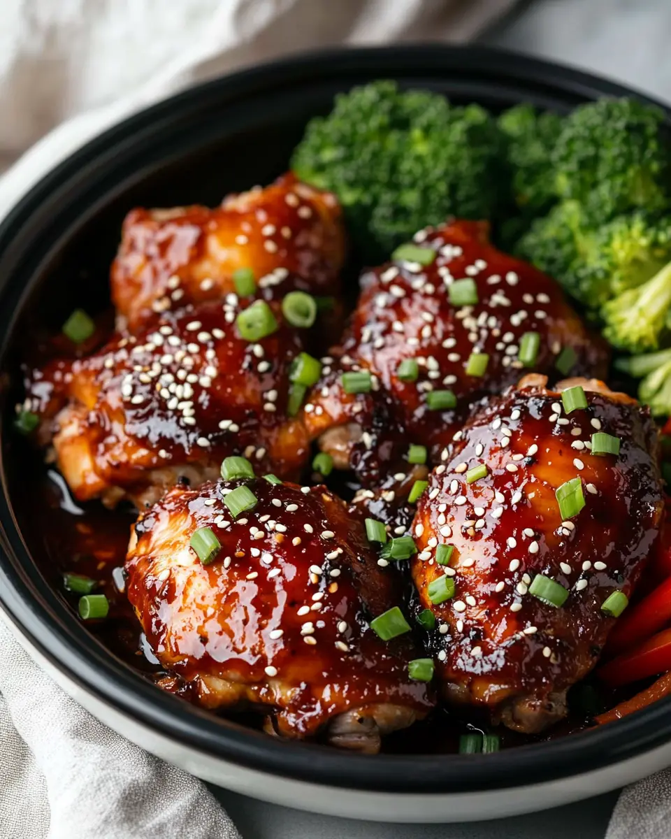 Crockpot Korean BBQ Chicken Thighs First Image First Image