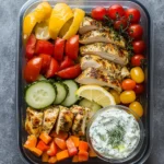 Meal-Prep Greek Chicken and Veggies with Tzatziki First Image First Image