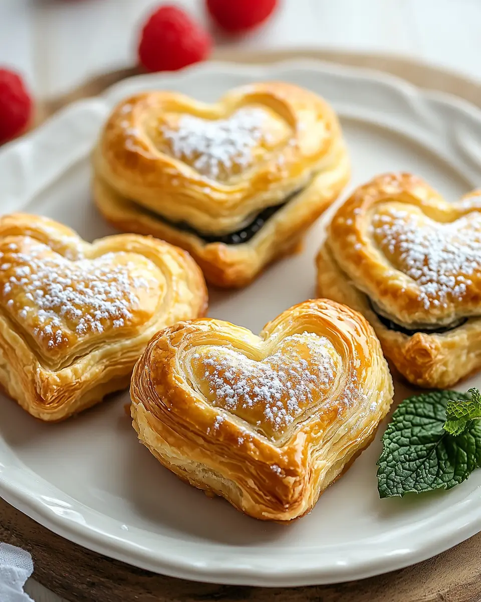 Heart-Shaped Puff Pastry Bites First Image First Image