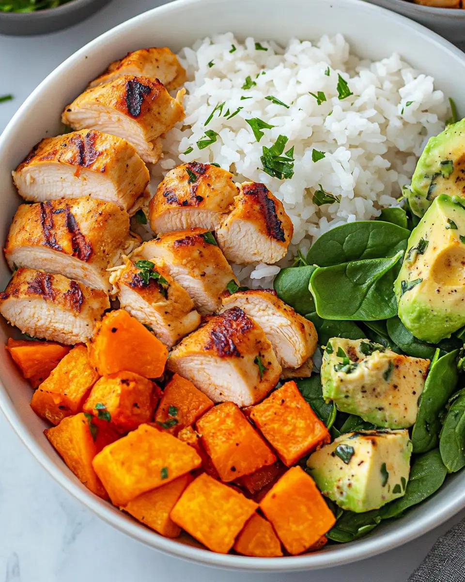 Healthy Chicken & Sweet Potato Rice Bowl First Image First Image