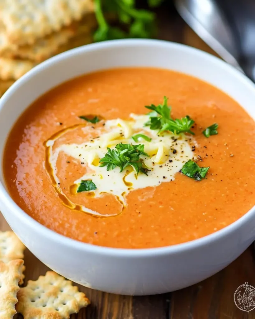 TikTok Red Pepper & Gouda Soup First Image First Image