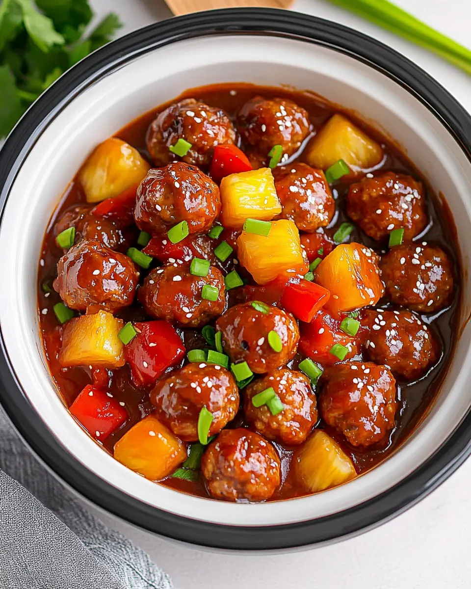Crockpot Hawaiian Meatballs First Image First Image