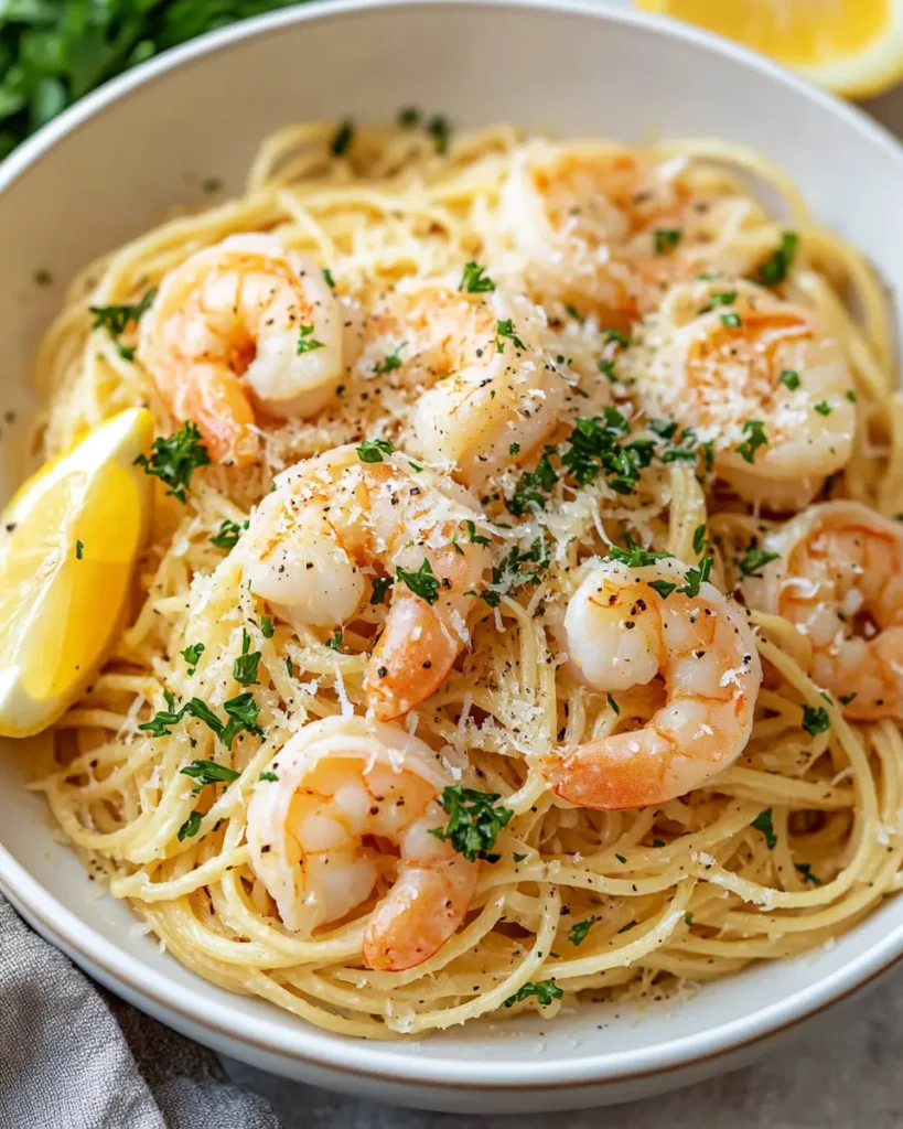 Lemon Garlic Parmesan Shrimp Pasta First Image First Image