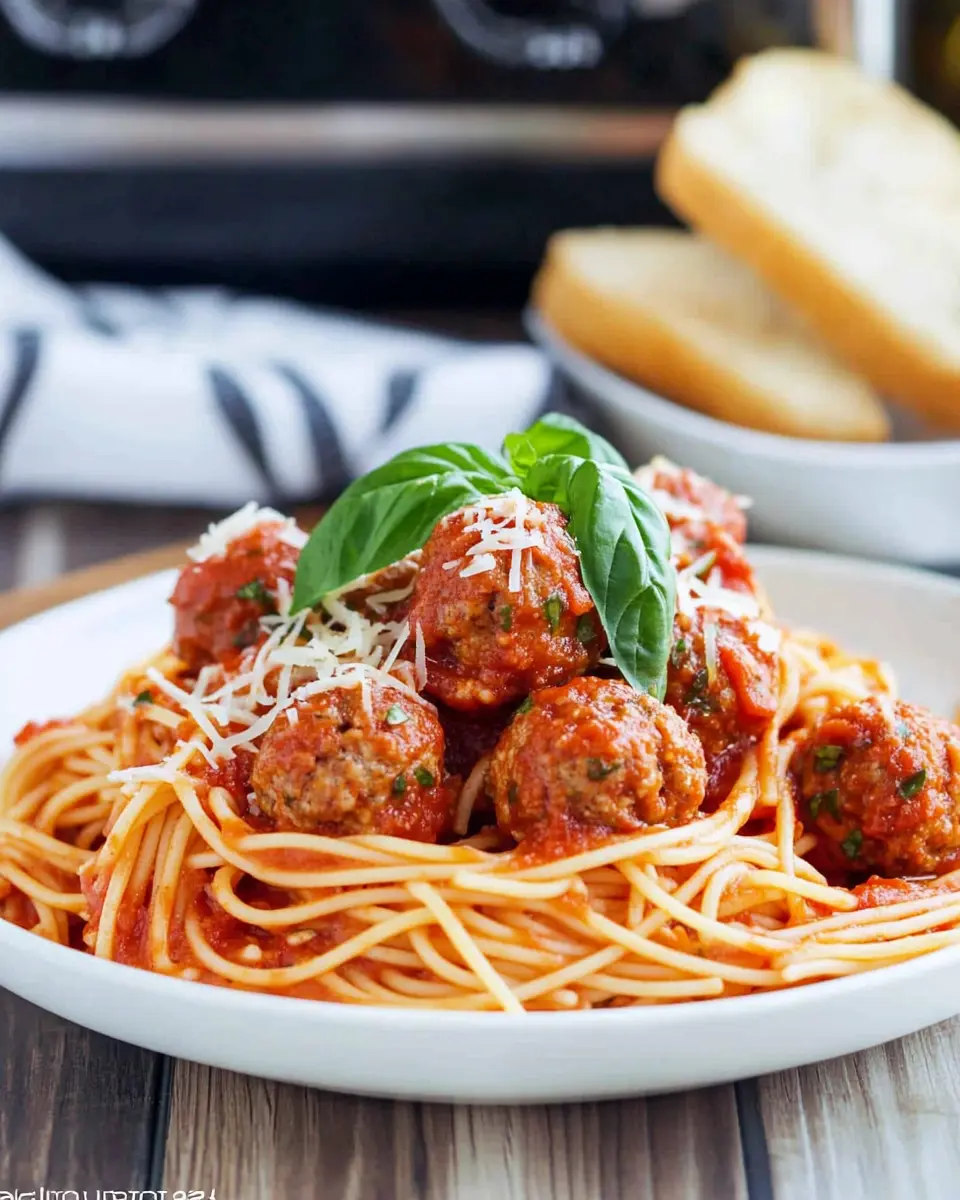 CrockPot Spaghetti and Meatballs Recipe First Image First Image