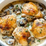 Crockpot Creamy Mushroom Chicken Thighs First Image First Image