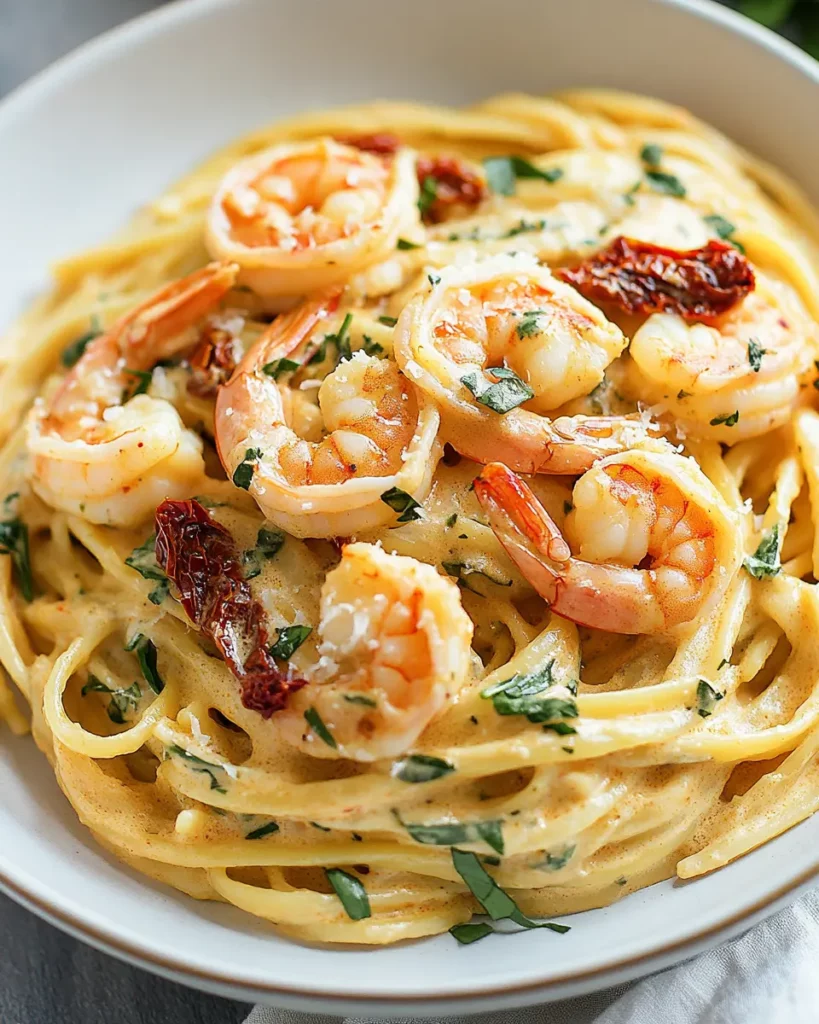 Creamy Tuscan Shrimp Linguine First Image First Image
