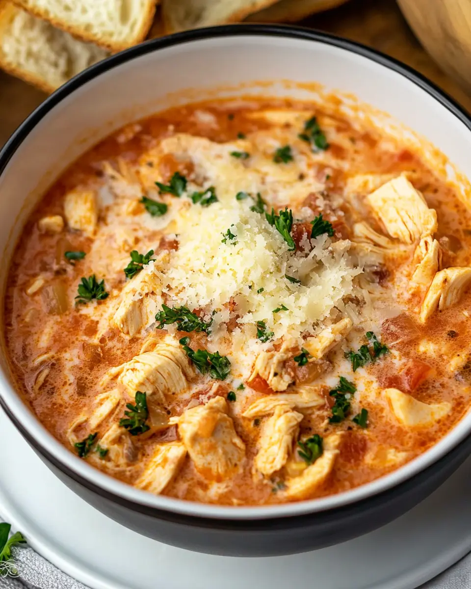 Crockpot Chicken Parmesan Soup First Image First Image